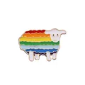 Creative rainbow striped sheep enamel pin badge made of alloy with colorful drip oil finish - Rainbow Sheep (Style 6)