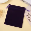 Elegant deep purple velvet drawstring pouch for jewelry storage and gift packaging - Dark Purple; 5*7cm