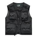 Premium black outdoor multi-pocket functional vest for fishing and photography - 6XL / Tops / Black