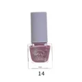 Mauve glitter water-based nail polish shade 14 in a clear glass bottle with purple cap - 8ml / 14# Ice Realm Pink
