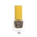 Water-based gold glitter nail polish in glass bottle with yellow cap, shade 18 - 8ml / 18# Light Gold