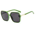 Modische übergroße Sonnenbrille mit grünem Rahmen und UV400-Schutz für einen Trend-Look - Solider grüner Rahmen graue Linse