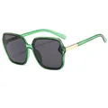 Gafas de sol cuadradas oversize de moda con montura verde transparente y UV400 - Montura Verde Transparente Lente Gris