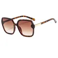 Gafas de sol de carey oversize de moda con lentes degradadas marrones y protección UV400 - Montura Carey