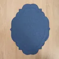 Set de table haut de gamme en lin et coton brodé bleu pour une table à manger élégante - 45x35CM / Bleu marine