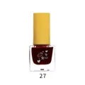 Long lasting dark red water-based nail polish in a clear bottle with yellow cap - 8ml / 27# Wine Red