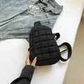 Borsa da petto casual plissettata in nylon nero leggero da donna stile estivo - Nero