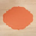 Élégant set de table orange irrégulier en coton et lin avec détails brodés fins - 45x35CM / Orange