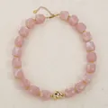Collier bohème élégant avec perles en résine marbrée rose et pendentif doré chic - Style B-Rose