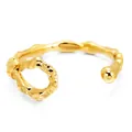 Bracelet jonc ouvert doré 18K avec design noué irrégulier pour femme élégante - Doré