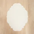 Élégant set de table brodé en coton et lin crème avec bord festonné pour décoration - 45x35CM / Milky blanc