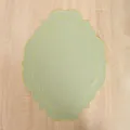 Set de table élégant en lin vert clair festonné avec broderie jaune sur les bords - 45x35CM / Vert