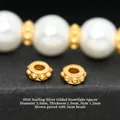 Macro detail of S925 gold-plated silver snowflake spacer beads for DIY jewelry. - Snowflake Spacer (JHF63477) / 3.5mm