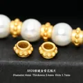 Macro view of S925 gold-plated snowflake spacer bead for DIY bracelet jewelry making - Diameter 4mm Snowflake Spacer (JHF63425)