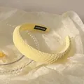 Serre-tête en éponge jaune bonbon pour coiffure montante accessoire de mode d'été - Jaune Oie à Carreaux
