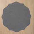Set de table en lin gris festonné avec bordure brodée élégante pour décoration - 39cm / Gris clair
