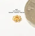 Detailed view of an S925 sterling silver gold-plated flower spacer bead for jewelry - Small Flower Spacer (JHF63429)