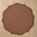 Set de table marron en coton et lin avec bords festonnés et broderie élégante. - 39cm / Café