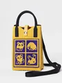 Yellow and purple knitted tote bag with cute bear pattern for women's casual daily use. - Silicone Phone Case #30