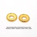 S925 sterling silver gold-plated grooved spacer bead for DIY jewelry making accessories - Grooved Spacer 4.8mm (JHF63438)