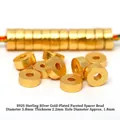 Golden S925 sterling silver spacer bead for jewelry making, diameter 5.8mm, SKU variant - 5.8mm Solid Straight Cut Spacer (JHF63437)