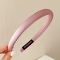 Serre-tête en éponge rembourré rose bonbon élégant pour femmes, accessoire de mode - Pâte de Haricots Claire Lisse