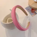 Bandeau élégant en éponge rembourré de couleur rose bonbon pour une coiffure à sommet haut - Rose rouge