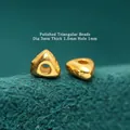 Gold plated S925 sterling silver triangular spacer beads for DIY jewelry making. - Small Polished Silver Fragment (JHF63453)