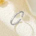 Einzigartiger verstellbarer Ring aus Edelstahl mit gezacktem Sägezahnmuster, Silber - Gj035 - Stahlfarbe