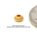 Gold plated S925 silver saucer spacer bead with engraved texture for DIY jewelry. - Three-layer 4mm Snowflake Spacer (JHF63431)