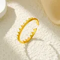 Eleganter vergoldeter Edelstahlring mit unregelmäßiger Wellenform für Damen Mode - Gj035 - Gold