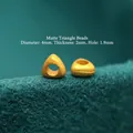 S925 silver gold-plated triangular matte spacer bead 4mm for DIY jewelry - Antique Silver Gold Fragment Matte (JHF63451)