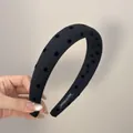 Serre-tête rembourré noir à pois en velours pour effet volume tête - Pois Noir