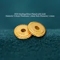 S925 gold plated silver saucer spacer beads with engraved texture for DIY jewelry - Wheel Spacer / One (JHF63447)