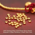 S925 sterling silver gold-plated saucer spacer beads for DIY jewelry making, 2.2mm diameter - Small Spacer (JHF63469)