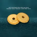 S925 sterling silver gold-plated spacer bead with textured edges for jewelry DIY - Wheel Spacer / One (JHF63448)