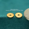 Matte 18K gold plated S925 sterling silver flat round saucer spacer beads for jewelry - Thin Spacer (JHF63456)