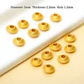 S925 sterling silver gold-plated engraved UFO spacer beads for DIY jewelry making - Fret Pattern UFO Bead / One (JHF63443)