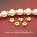 Small S925 sterling silver gold-plated flower spacer beads for DIY jewelry making - Small Flower Spacer (JHF63467)