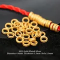 S925 sterling silver gold plated threaded saucer spacer beads for DIY jewelry making 4.4mm - 4.4mm Double-layer Spacer (JHF63463)