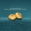 S925 sterling gold plated silver spacer bead with vintage engraved screw thread - Wheel Spacer / One (JHF63446)