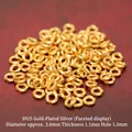 S925 sterling silver gold-plated saucer spacer beads for DIY bracelets and necklaces - Twisted Spacer (JHF63486)