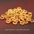Gold-plated S925 silver spacer beads, 5mm diameter with threaded design for DIY jewelry - Spacer (JHF63488)