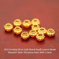 S925 gold plated silver UFO spacer beads for DIY jewelry, small 3mm diameter size - Small Lantern Bead (JHF63476)