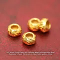 925 sterling silver gold-plated drum spacer bead with engraved pattern for DIY jewelry - Spacer (JHF63472)