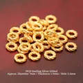 Premium S925 gold-plated twisted spacer beads for DIY vintage jewelry making crafts - Small Twist Pattern Spacer (JHF63489)