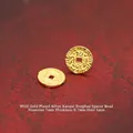 Gold-plated S925 sterling silver ancient coin spacer bead 7mm for DIY jewelry crafts - 7mm Kangxi Tongbao Coin Spacer (JHF63498)