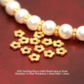 Ancient method gold S925 sterling silver flower spacer beads for DIY jewelry bracelets - Twist Spacer (JHF63475)