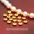 S925 gold-plated sterling silver saucer spacer bead for DIY jewelry making, 3.8mm - UFO Spacer Bead / One (JHF63474)