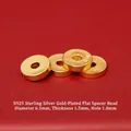 S925 gold-plated silver saucer spacer beads for DIY jewelry making, 6.5mm diameter - Diameter 6.5mm Straight Cut Spacer (JHF63504)